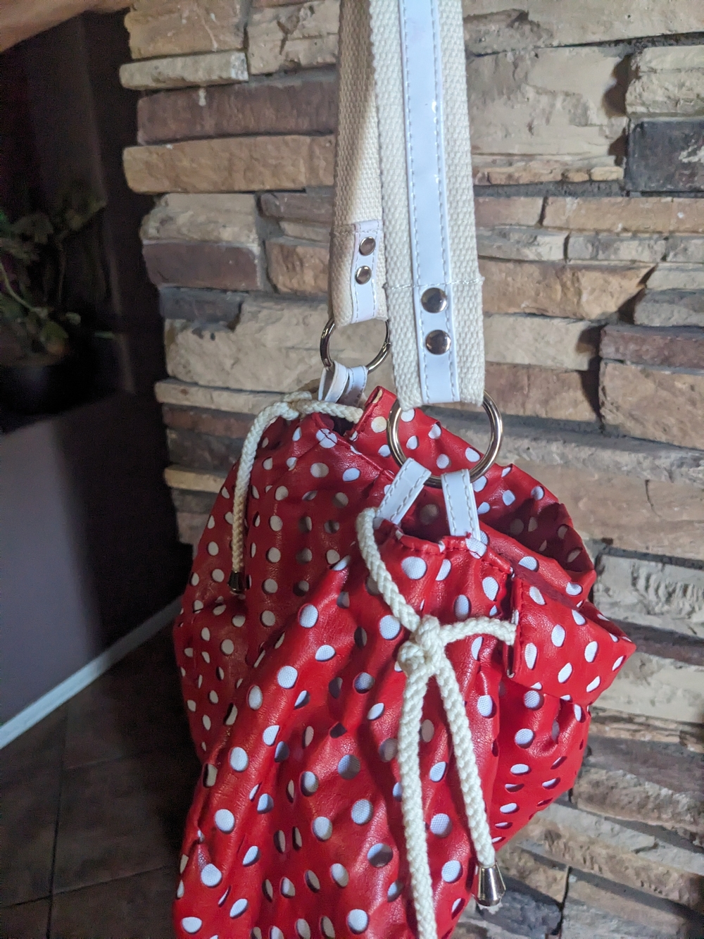 Altar'd State Red and White Polka Dot Shoulder Bag - Picture 2 of 8